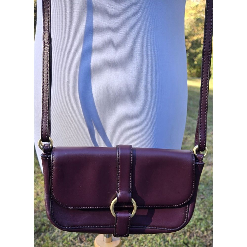 Michael Kors Quincy Crossbody Leather Bag Goldtone Plum Minimalist Classy